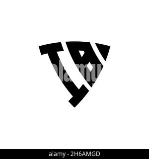 IB Monogram logo letter with triangle shield shape style design isolated on white background. Triangle monogram logo, shield monogram logo, triangle s Stock Vector