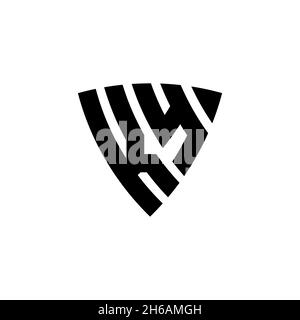 KY Monogram logo letter with triangle shield shape style design isolated on white background. Triangle monogram logo, shield monogram logo, triangle s Stock Vector
