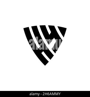 HY Monogram logo letter with triangle shield shape style design isolated on white background. Triangle monogram logo, shield monogram logo, triangle s Stock Vector