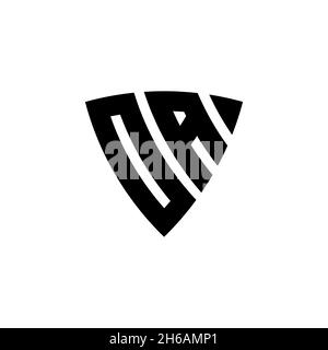 OA Monogram logo letter with triangle shield shape style design isolated on white background. Triangle monogram logo, shield monogram logo, triangle s Stock Vector