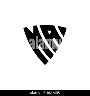 MA Monogram logo letter with triangle shield shape style design isolated on white background. Triangle monogram logo, shield monogram logo, triangle s Stock Vector