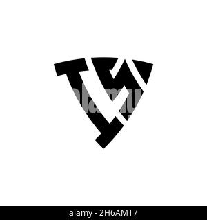 IS Monogram logo letter with triangle shield shape style design isolated on white background. Triangle monogram logo, shield monogram logo, triangle s Stock Vector