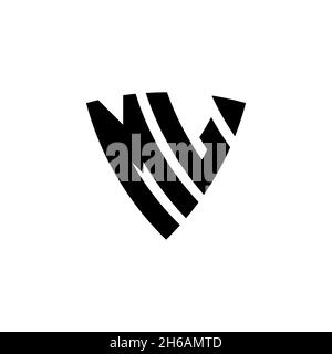 ML Monogram logo letter with triangle shield shape style design isolated on white background. Triangle monogram logo, shield monogram logo, triangle s Stock Vector