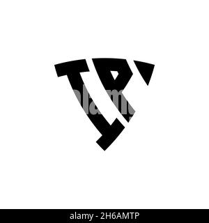 IP Monogram logo letter with triangle shield shape style design isolated on white background. Triangle monogram logo, shield monogram logo, triangle s Stock Vector