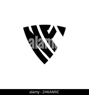 NF Monogram logo letter with triangle shield shape style design isolated on white background. Triangle monogram logo, shield monogram logo, triangle s Stock Vector