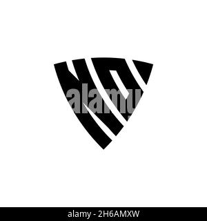 NO Monogram logo letter with triangle shield shape style design isolated on white background. Triangle monogram logo, shield monogram logo, triangle s Stock Vector