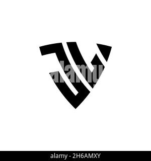 JL Monogram logo letter with triangle shield shape style design isolated on white background. Triangle monogram logo, shield monogram logo, triangle s Stock Vector