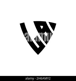 LB Monogram logo letter with triangle shield shape style design isolated on white background. Triangle monogram logo, shield monogram logo, triangle s Stock Vector