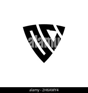 OC Monogram logo letter with triangle shield shape style design isolated on white background. Triangle monogram logo, shield monogram logo, triangle s Stock Vector