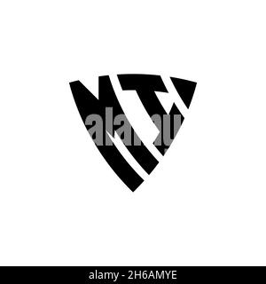 MI Monogram logo letter with triangle shield shape style design isolated on white background. Triangle monogram logo, shield monogram logo, triangle s Stock Vector