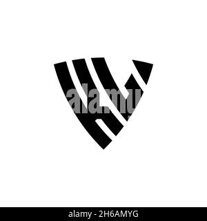 KL Monogram logo letter with triangle shield shape style design isolated on white background. Triangle monogram logo, shield monogram logo, triangle s Stock Vector