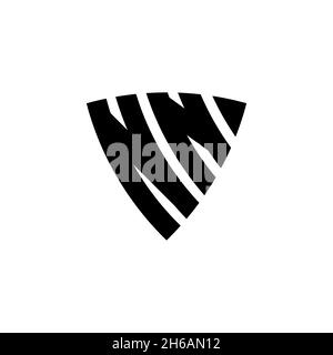 NN Monogram logo letter with triangle shield shape style design isolated on white background. Triangle monogram logo, shield monogram logo, triangle s Stock Vector