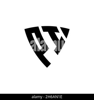 PI Monogram logo letter with triangle shield shape style design isolated on white background. Triangle monogram logo, shield monogram logo, triangle s Stock Vector