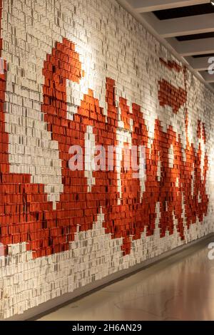 GDANSK, POLAND - Oct 08, 2021: The exhibition at European Solidarity Centre in Gdansk, Poland Stock Photo
