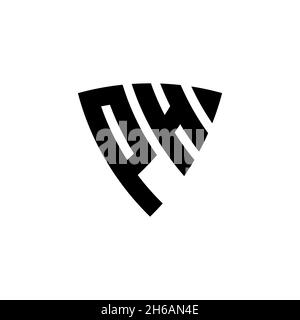 PH Monogram logo letter with triangle shield shape style design isolated on white background. Triangle monogram logo, shield monogram logo, triangle s Stock Vector