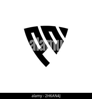 PO Monogram logo letter with triangle shield shape style design isolated on white background. Triangle monogram logo, shield monogram logo, triangle s Stock Vector