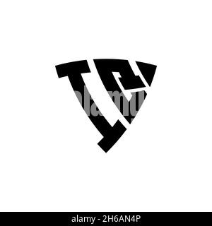 IQ Monogram logo letter with triangle shield shape style design isolated on white background. Triangle monogram logo, shield monogram logo, triangle s Stock Vector