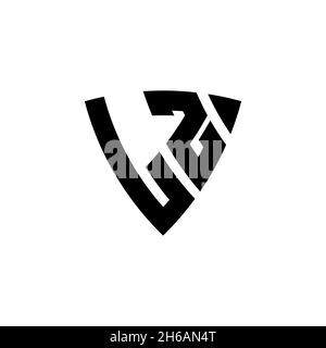 LZ Monogram logo letter with triangle shield shape style design isolated on white background. Triangle monogram logo, shield monogram logo, triangle s Stock Vector