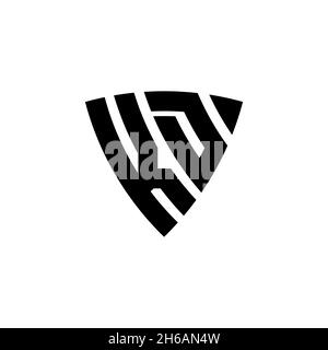 KD Monogram logo letter with triangle shield shape style design isolated on white background. Triangle monogram logo, shield monogram logo, triangle s Stock Vector