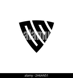 OO Monogram logo letter with triangle shield shape style design isolated on white background. Triangle monogram logo, shield monogram logo, triangle s Stock Vector