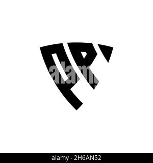 PP Monogram logo letter with triangle shield shape style design isolated on white background. Triangle monogram logo, shield monogram logo, triangle s Stock Vector