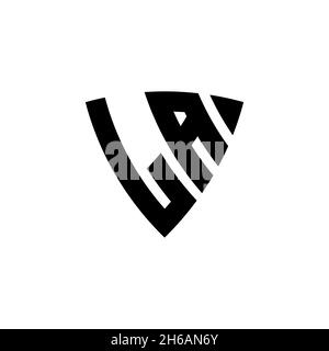 LA Monogram logo letter with triangle shield shape style design isolated on white background. Triangle monogram logo, shield monogram logo, triangle s Stock Vector