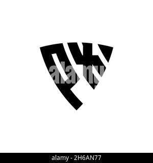 PX Monogram logo letter with triangle shield shape style design isolated on white background. Triangle monogram logo, shield monogram logo, triangle s Stock Vector