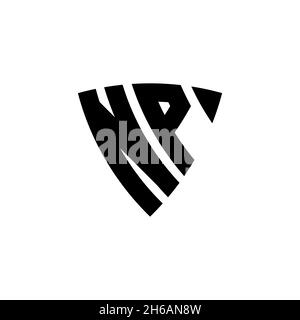 NP Monogram logo letter with triangle shield shape style design isolated on white background. Triangle monogram logo, shield monogram logo, triangle s Stock Vector