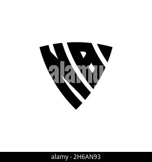 NB Monogram logo letter with triangle shield shape style design isolated on white background. Triangle monogram logo, shield monogram logo, triangle s Stock Vector
