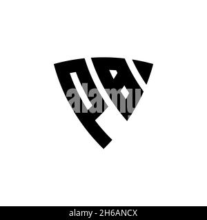 PB Monogram logo letter with triangle shield shape style design isolated on white background. Triangle monogram logo, shield monogram logo, triangle s Stock Vector