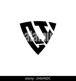 QI Monogram logo letter with triangle shield shape style design isolated on white background. Triangle monogram logo, shield monogram logo, triangle s Stock Vector