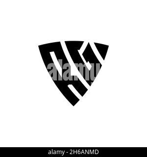 RG Monogram logo letter with triangle shield shape style design isolated on white background. Triangle monogram logo, shield monogram logo, triangle s Stock Vector