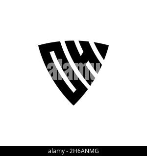 OH Monogram logo letter with triangle shield shape style design isolated on white background. Triangle monogram logo, shield monogram logo, triangle s Stock Vector