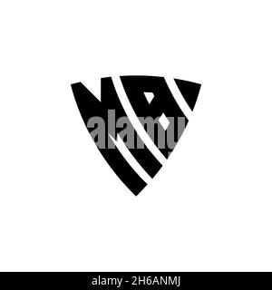 MB Monogram logo letter with triangle shield shape style design isolated on white background. Triangle monogram logo, shield monogram logo, triangle s Stock Vector