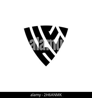KE Monogram logo letter with triangle shield shape style design isolated on white background. Triangle monogram logo, shield monogram logo, triangle s Stock Vector