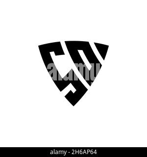 SO Monogram logo letter with triangle shield shape style design isolated on white background. Triangle monogram logo, shield monogram logo, triangle s Stock Vector
