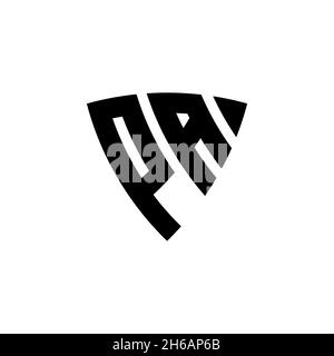 PA Monogram logo letter with triangle shield shape style design isolated on white background. Triangle monogram logo, shield monogram logo, triangle s Stock Vector