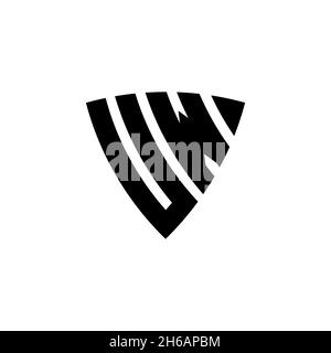 UW Monogram logo letter with triangle shield shape style design isolated on white background. Triangle monogram logo, shield monogram logo, triangle s Stock Vector