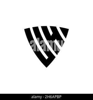 UH Monogram logo letter with triangle shield shape style design isolated on white background. Triangle monogram logo, shield monogram logo, triangle s Stock Vector
