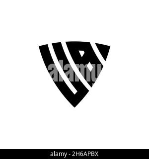 UB Monogram logo letter with triangle shield shape style design isolated on white background. Triangle monogram logo, shield monogram logo, triangle s Stock Vector