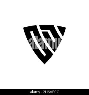 OD Monogram logo letter with triangle shield shape style design isolated on white background. Triangle monogram logo, shield monogram logo, triangle s Stock Vector