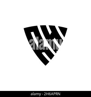 RH Monogram logo letter with triangle shield shape style design isolated on white background. Triangle monogram logo, shield monogram logo, triangle s Stock Vector