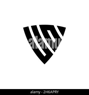 UO Monogram logo letter with triangle shield shape style design isolated on white background. Triangle monogram logo, shield monogram logo, triangle s Stock Vector