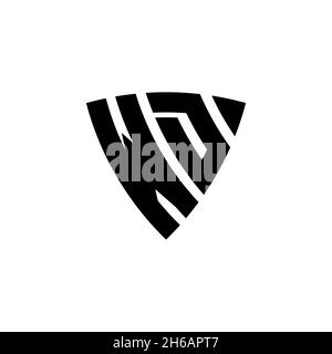 WD Monogram logo letter with triangle shield shape style design isolated on white background. Triangle monogram logo, shield monogram logo, triangle s Stock Vector