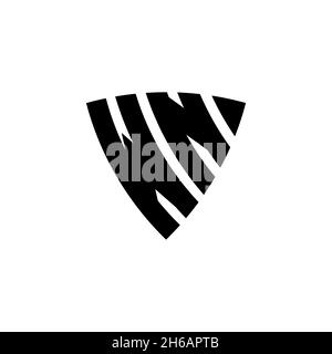 WN Monogram logo letter with triangle shield shape style design isolated on white background. Triangle monogram logo, shield monogram logo, triangle s Stock Vector