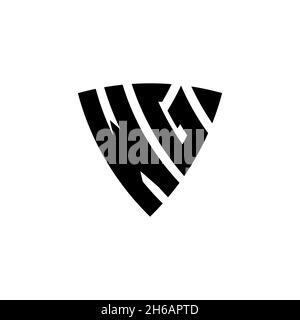 WG Monogram logo letter with triangle shield shape style design isolated on white background. Triangle monogram logo, shield monogram logo, triangle s Stock Vector