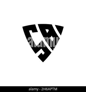 SB Monogram logo letter with triangle shield shape style design isolated on white background. Triangle monogram logo, shield monogram logo, triangle s Stock Vector