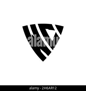 WC Monogram logo letter with triangle shield shape style design isolated on white background. Triangle monogram logo, shield monogram logo, triangle s Stock Vector