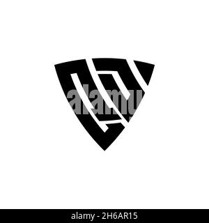 QD Monogram logo letter with triangle shield shape style design isolated on white background. Triangle monogram logo, shield monogram logo, triangle s Stock Vector