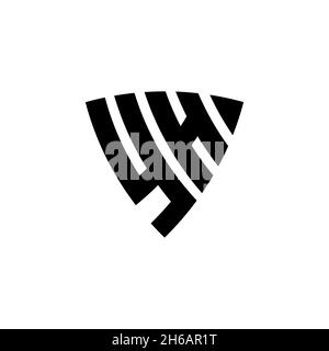 YH Monogram logo letter with triangle shield shape style design isolated on white background. Triangle monogram logo, shield monogram logo, triangle s Stock Vector